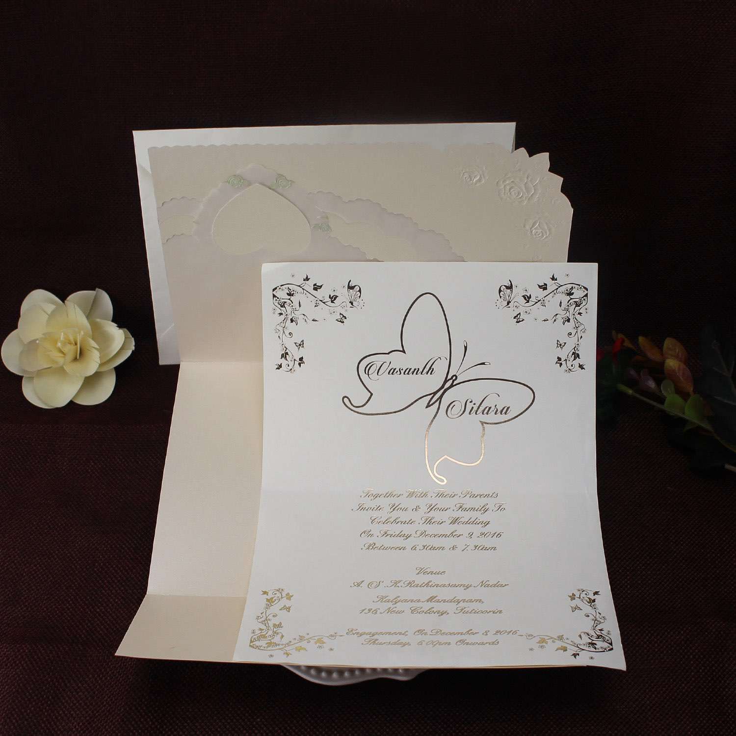 Cheap Wedding Invitation Foiling Invitation with Envelope Customized 